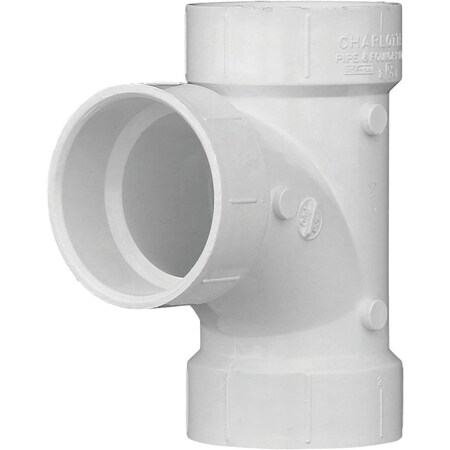 Charlotte Pipe And Foundry 2 In. Schedule 40 Sanitary PVC Tee PVC 00400  1000HA